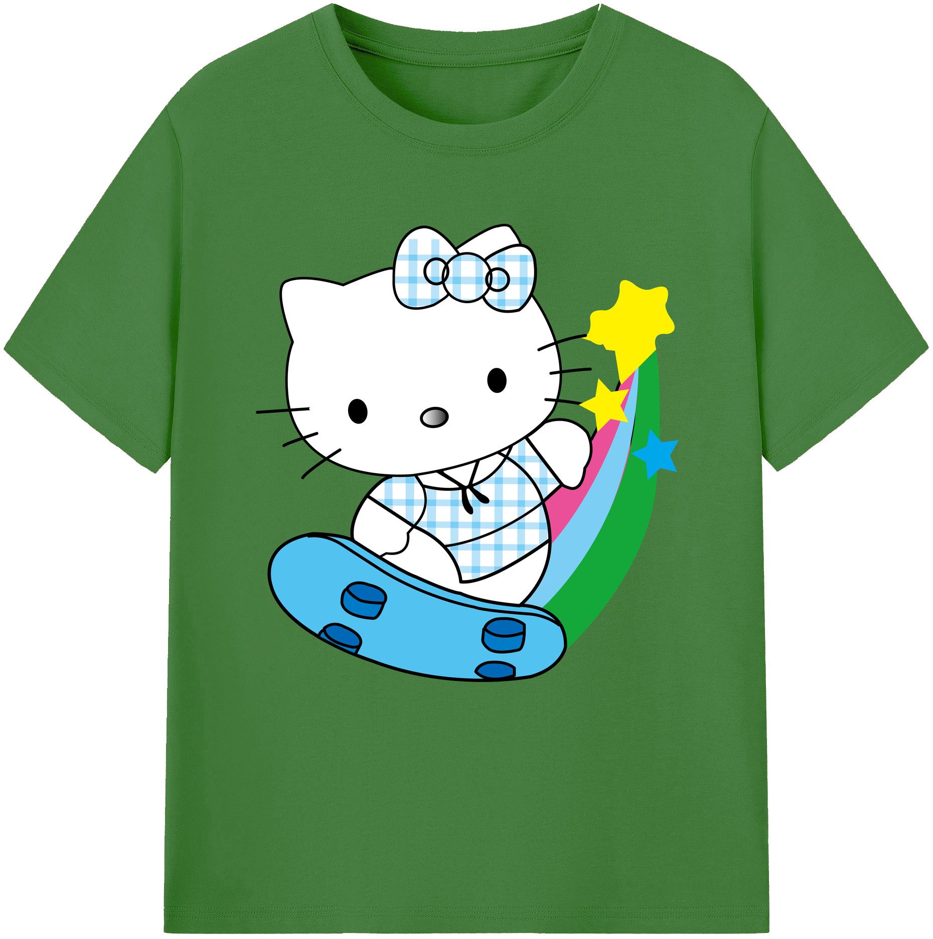 （画像用） Hello Kitty ハローキティ レディースカジュアルプリントTシャツ（綿100％）